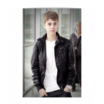 Airport Justin Bieber Heathrow Black Leather Jacket